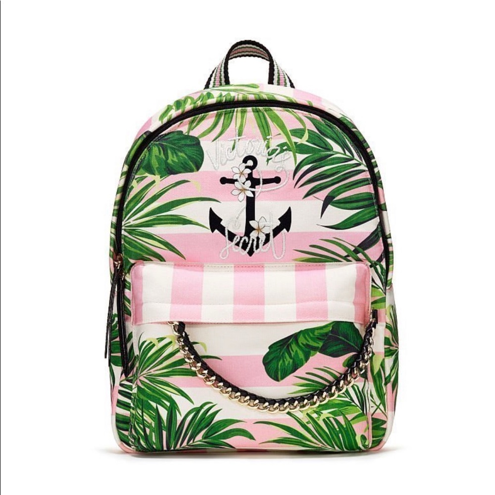 Victoria’s Secret City Paradise Backpack, Tropical Pink Stripes